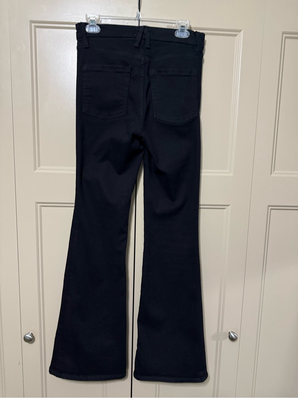 Good American Black High-Rise Flare Jeans with Button-Fly - Picture 5 of 9